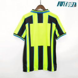 Camiseta Manchester City 1998/99 Visitante Retro Negro/Amarillo