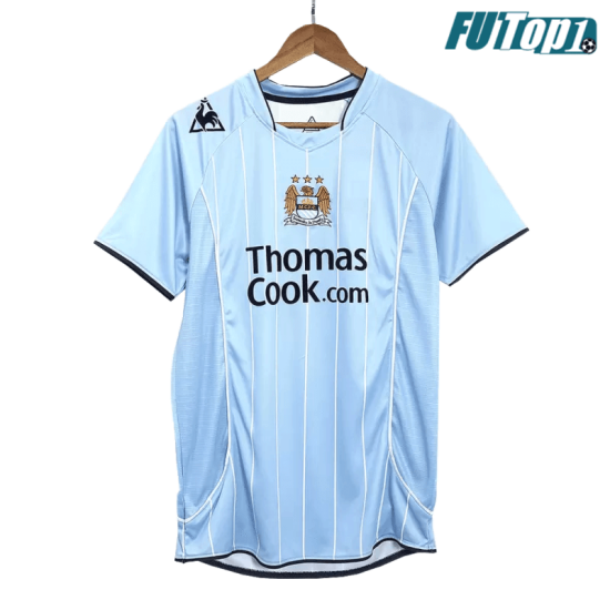 Camiseta Manchester City 2007/08 Local Retro Azul