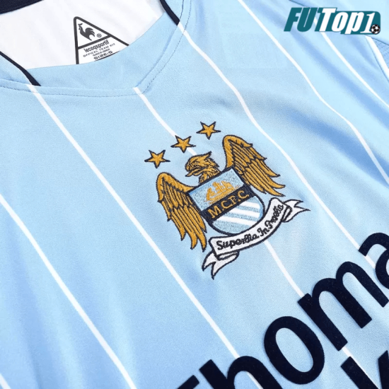 Camiseta Manchester City 2007/08 Local Retro Azul