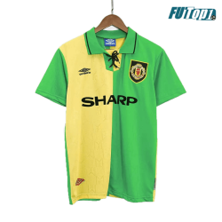 Camiseta Manchester United 1992/94 Visitante Retro Verde/Amarillo