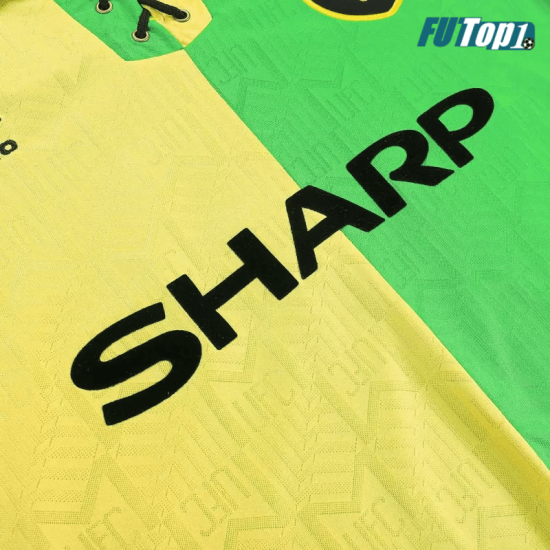 Camiseta Manchester United 1992/94 Visitante Retro Verde/Amarillo